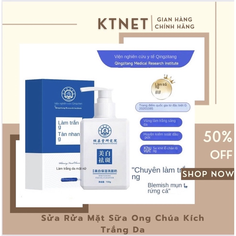 Sữa rửa mặt sữa ong chúa kích trắng Facial Cleanser giúp làm trắng da body, ngăn ngừa và cải thiện mụn thâm...