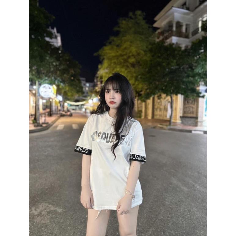 Áo Phông Tay Lỡ Unisex LEVER Nhũ Cao Cấp Dáng Đẹp ❤ Áo Thun Form Rộng Phối Viền Tay Hot