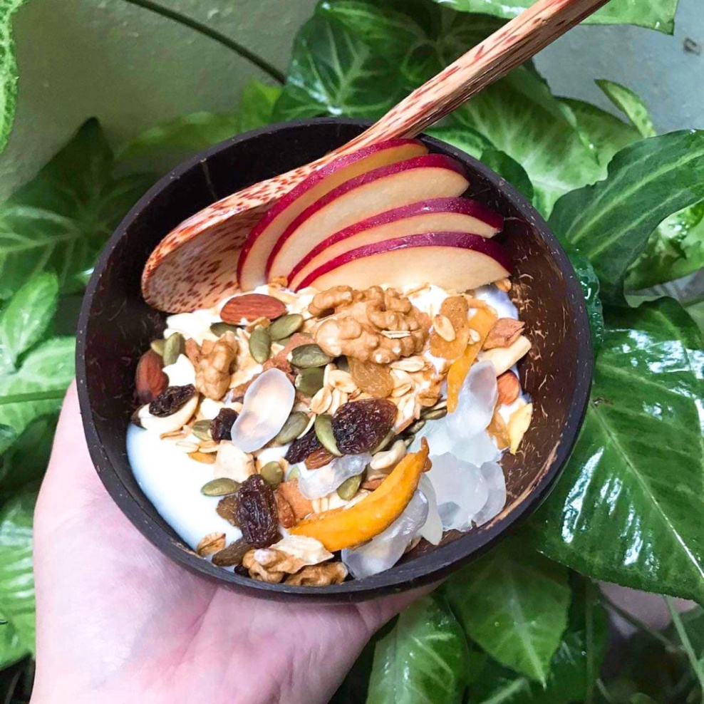 Bộ bát chén gáo dừa và thìa muỗng gỗ tự nhiên Annut