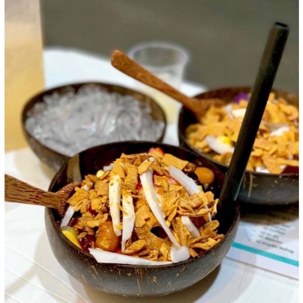 Bộ bát chén gáo dừa và thìa muỗng gỗ tự nhiên Annut