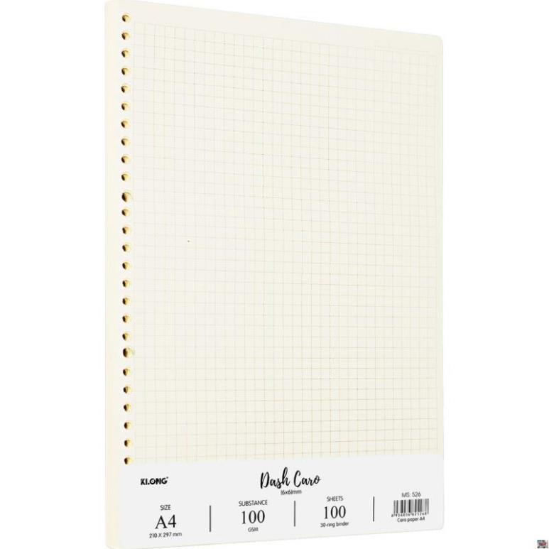 Ruột sổ còng Dash Caro KLONG A4 100/76 - 100 tờ (200 trang); MS: 526