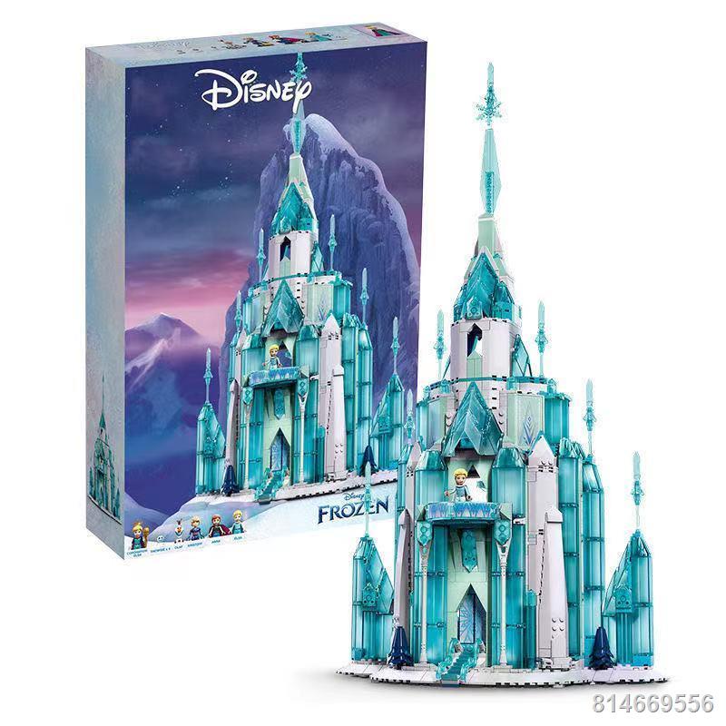 Tương thích với LEG Disney 43197 Elsa Công Chúa Frozen Lâu Đài Khối Xây Dựng Bé Gái Lắp Ráp Đồ Chơi Giáo Dục