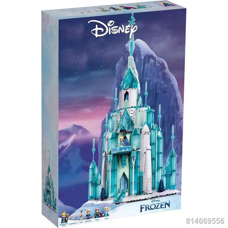 Tương thích với LEG Disney 43197 Elsa Công Chúa Frozen Lâu Đài Khối Xây Dựng Bé Gái Lắp Ráp Đồ Chơi Giáo Dục