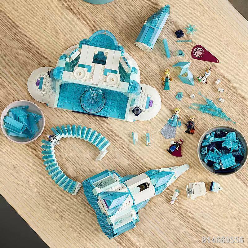 Tương thích với LEG Disney 43197 Elsa Công Chúa Frozen Lâu Đài Khối Xây Dựng Bé Gái Lắp Ráp Đồ Chơi Giáo Dục