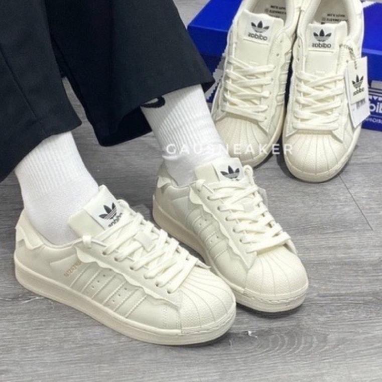 Giày thể thao adidas superstar 2022 màu kem sữa ,Hồng Xanh, giày adidas mũi sò nam nữ bản mới nhất Full box