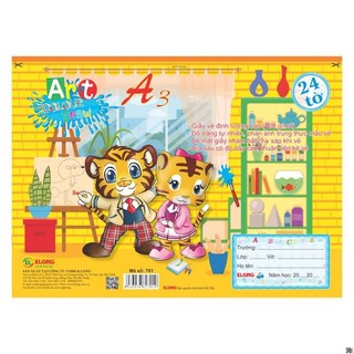 Vở vẽ dán gáy xé klong a3 24 tờ 100/76; ms: 701