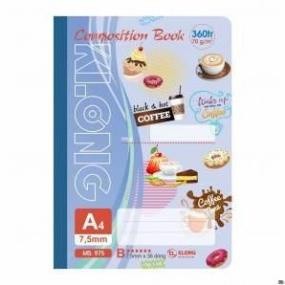 Sổ kẻ ngang may dán gáy composition book klong a4 360 trang 70/92; ms: 975