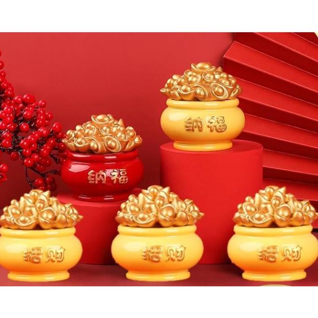 Hũ gạo muối đậu để ban tài lộc, màu sắc tươi chuẩn đẹp hàng loại 1- Có 2 màu cao câp