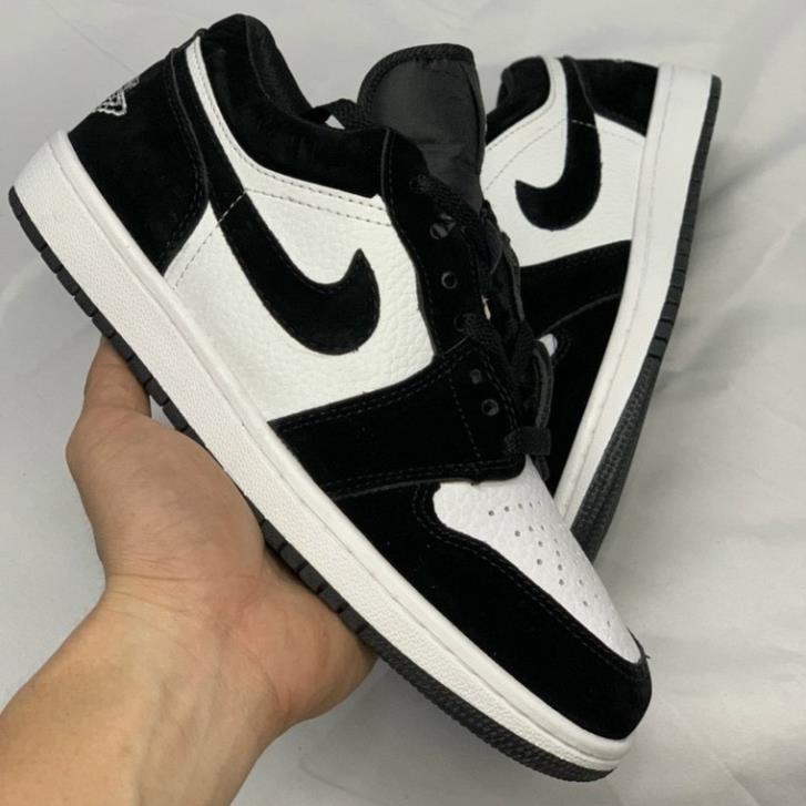 Giày Sneaker Jordan Cổ Thấp Đen Trắng Nam Nữ, Giày Thế Thao JD 1 Panda Hàng Đẹp Full size