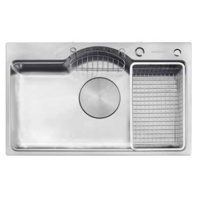 Bồn rứa chén 1 hố inox 304 điện hoá kháng khuẩn khử mùi cao cấp Eurogold EUD27848