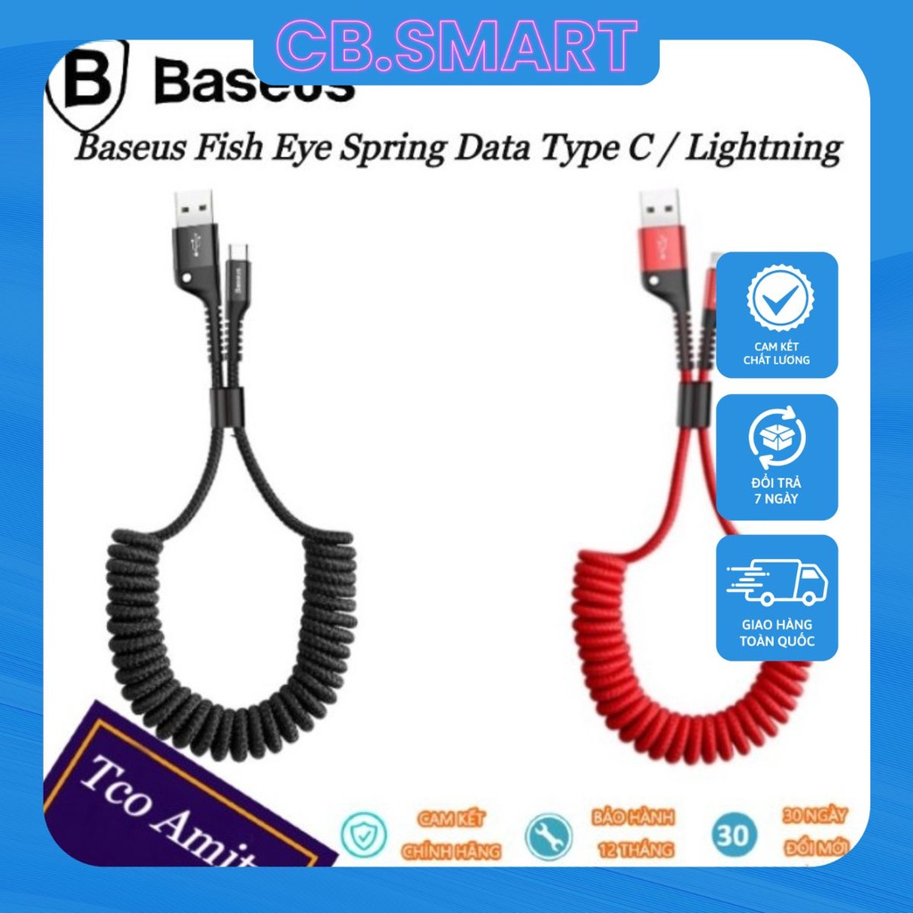 Cáp sạc dây xoắn đàn hồi Baseus Fish Eye Spring Data typeC