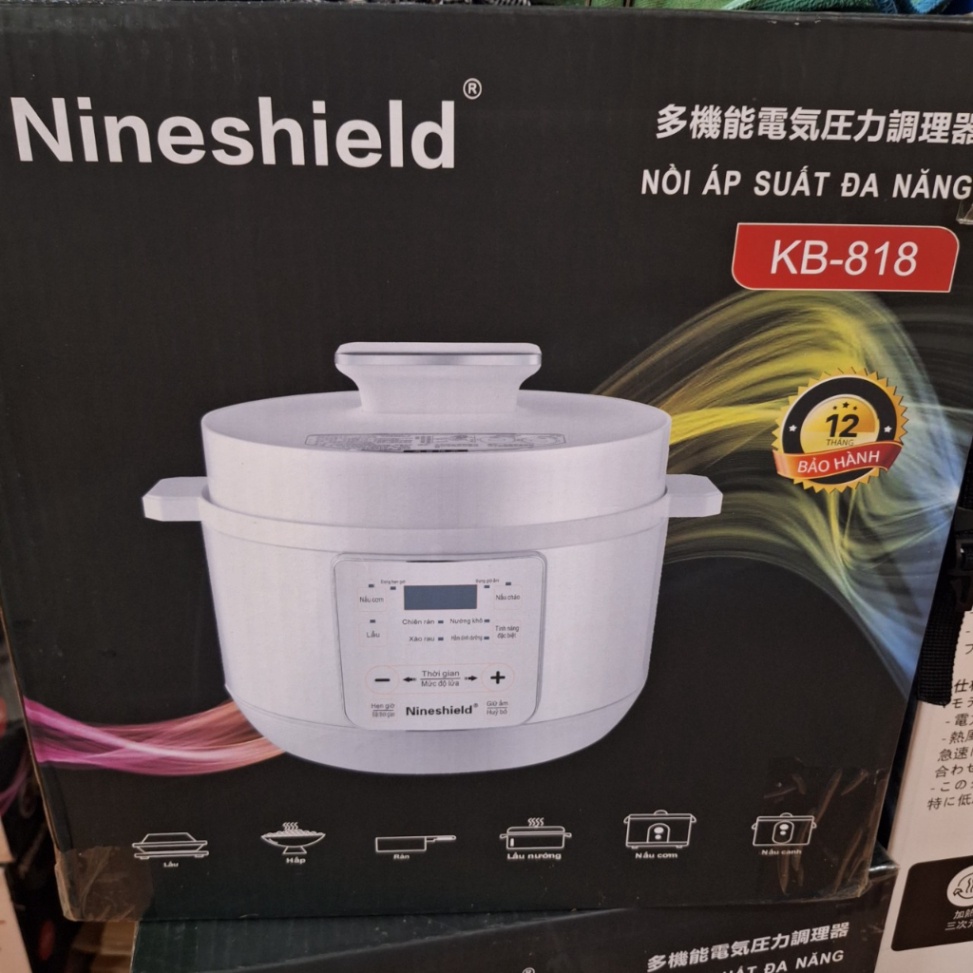 Nồi áp suất đa năng thông minh Nineshield 5L dung tích lớn, Nồi hầm điện đa năng cao cấp chính hãng Bảo Hành 12 Tháng