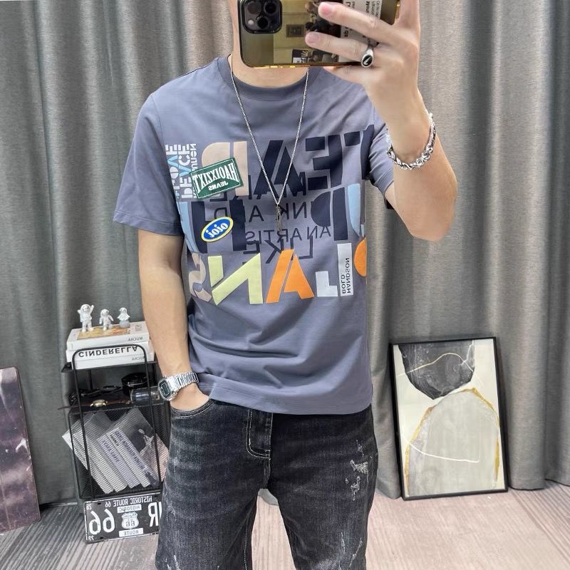 Hàng Có Sẵn!Áo Thun Cotton Tay Ngắn Dáng Ôm In Họa Tiết Thời Trang Mùa Hè 2022 Mới Cho Nam