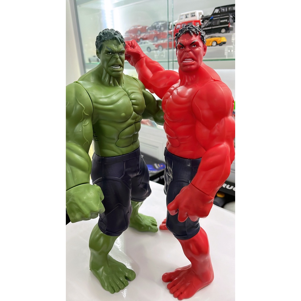 Mô hình người khổng lồ xanh Green Hulk và người khổng lồ đỏ Red Hulk siêu ngầu, có đèn và nhạc, khớp cử động linh hoạt
