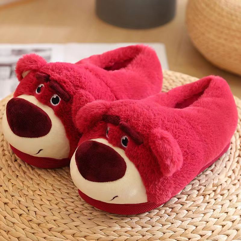 Dép Bông Đi Trong Nhà Hình Gấu Dâu Tây Dễ Thương Chống Thấm Nước Thời Trang Mùa Đông 2022