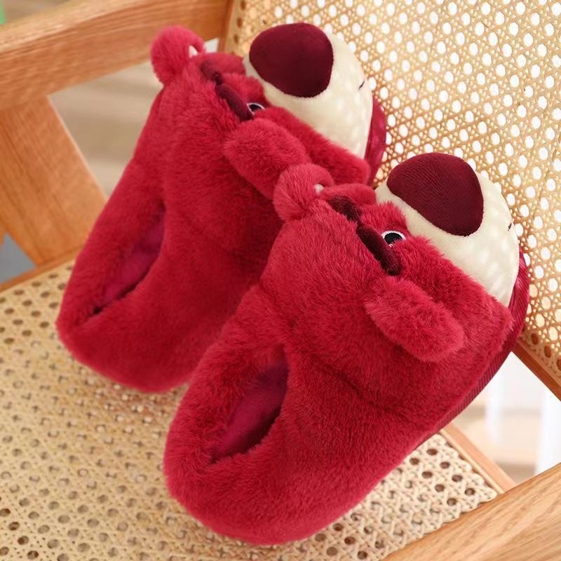 Dép Bông Đi Trong Nhà Hình Gấu Dâu Tây Dễ Thương Chống Thấm Nước Thời Trang Mùa Đông 2022