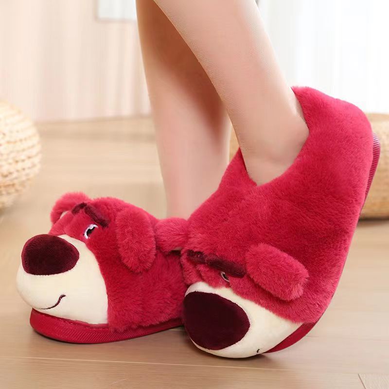 Dép Bông Đi Trong Nhà Hình Gấu Dâu Tây Dễ Thương Chống Thấm Nước Thời Trang Mùa Đông 2022