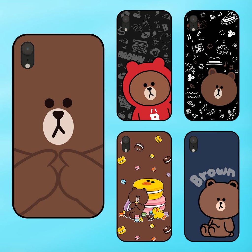 Ốp lưng điện thoại iPhone Xr viền đen Gấu Brown Cute Dễ Thương