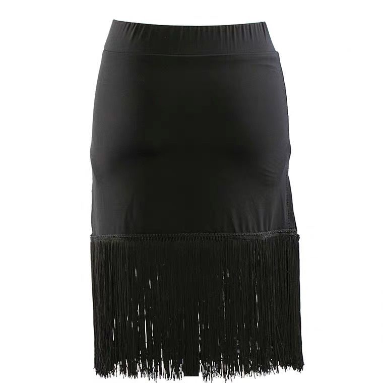 Chân Váy Nhảy Latin Lưng Cao Dáng Rộng Xẻ Tà Phối Tua Rua Thời Trang 7.17