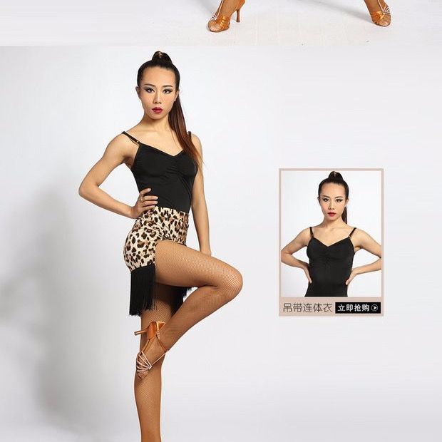 Chân Váy Nhảy Latin Lưng Cao Dáng Rộng Xẻ Tà Phối Tua Rua Thời Trang 7.17