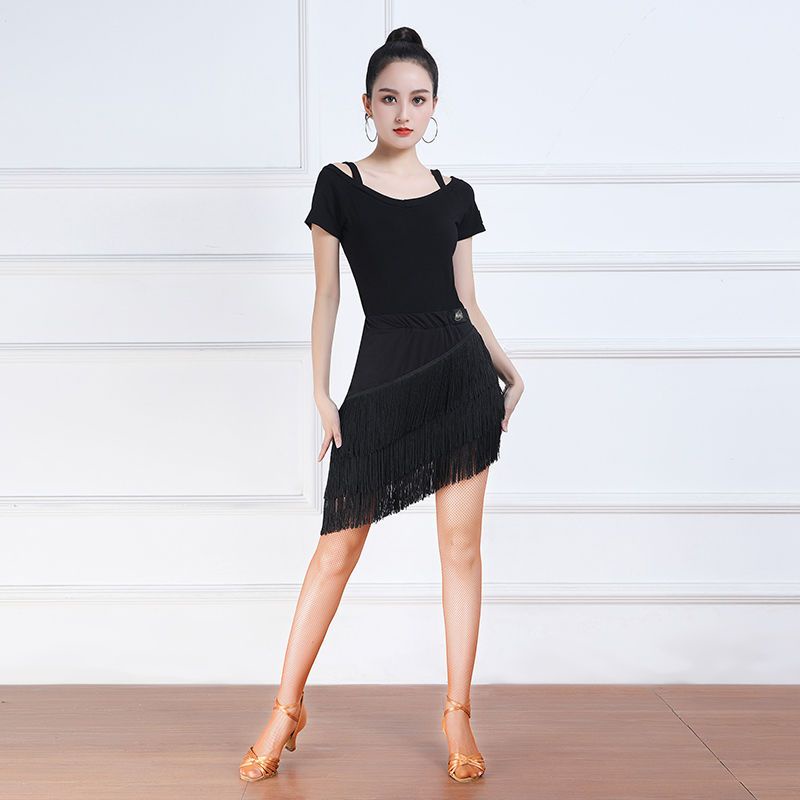 Chân Váy Ngắn Khiêu Vũ Latin Phối Tua Rua Thời Trang Cho Người Lớn 7.17