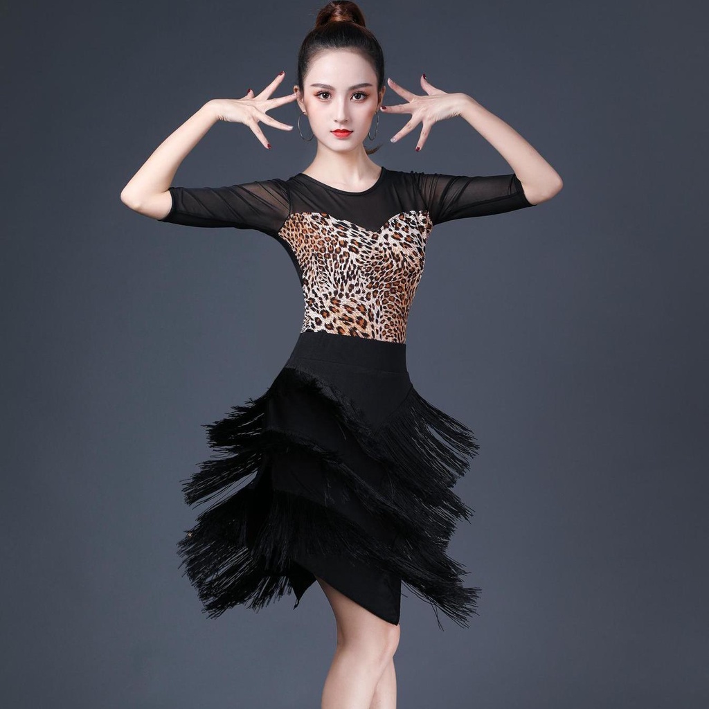 Chân Váy Khiêu Vũ Latin Phối Tua Rua Thời Trang Dành Cho Nữ 7.17