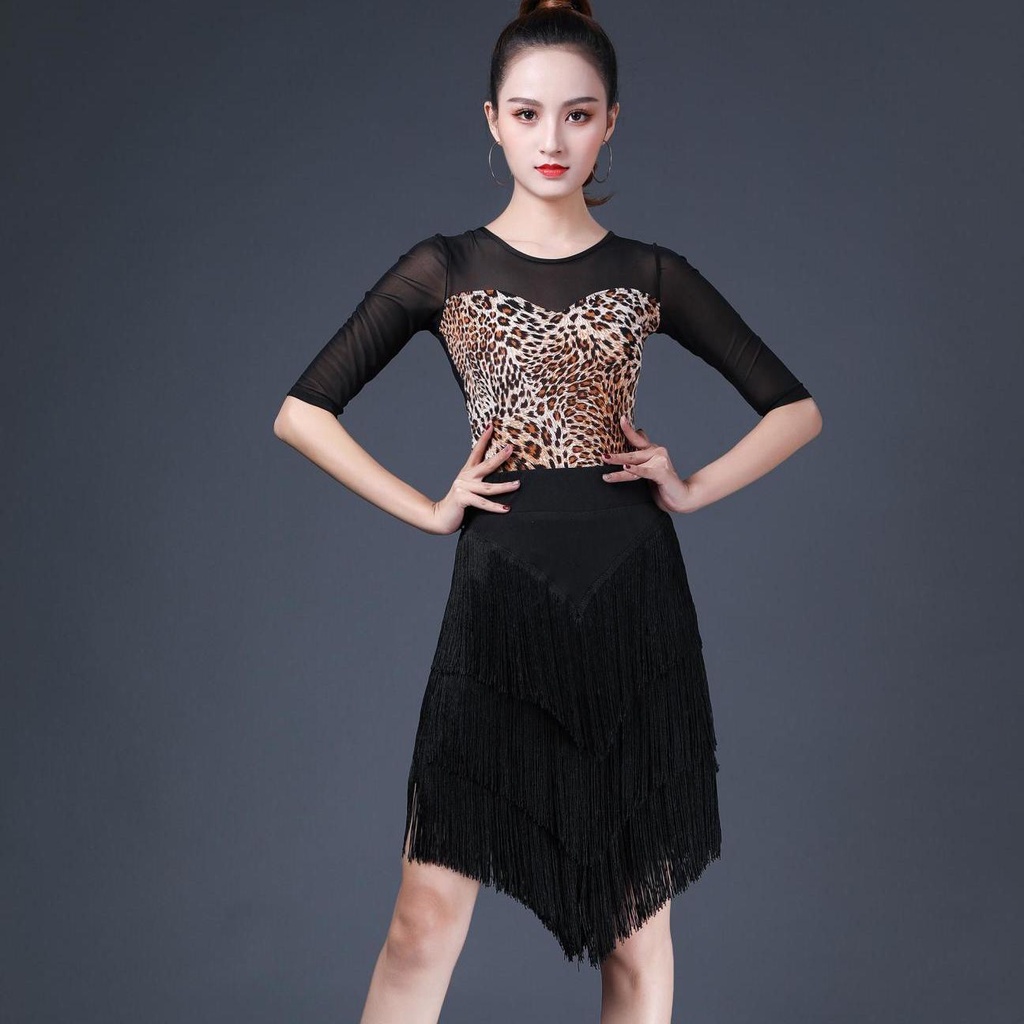 Chân Váy Khiêu Vũ Latin Phối Tua Rua Thời Trang Dành Cho Nữ 7.17