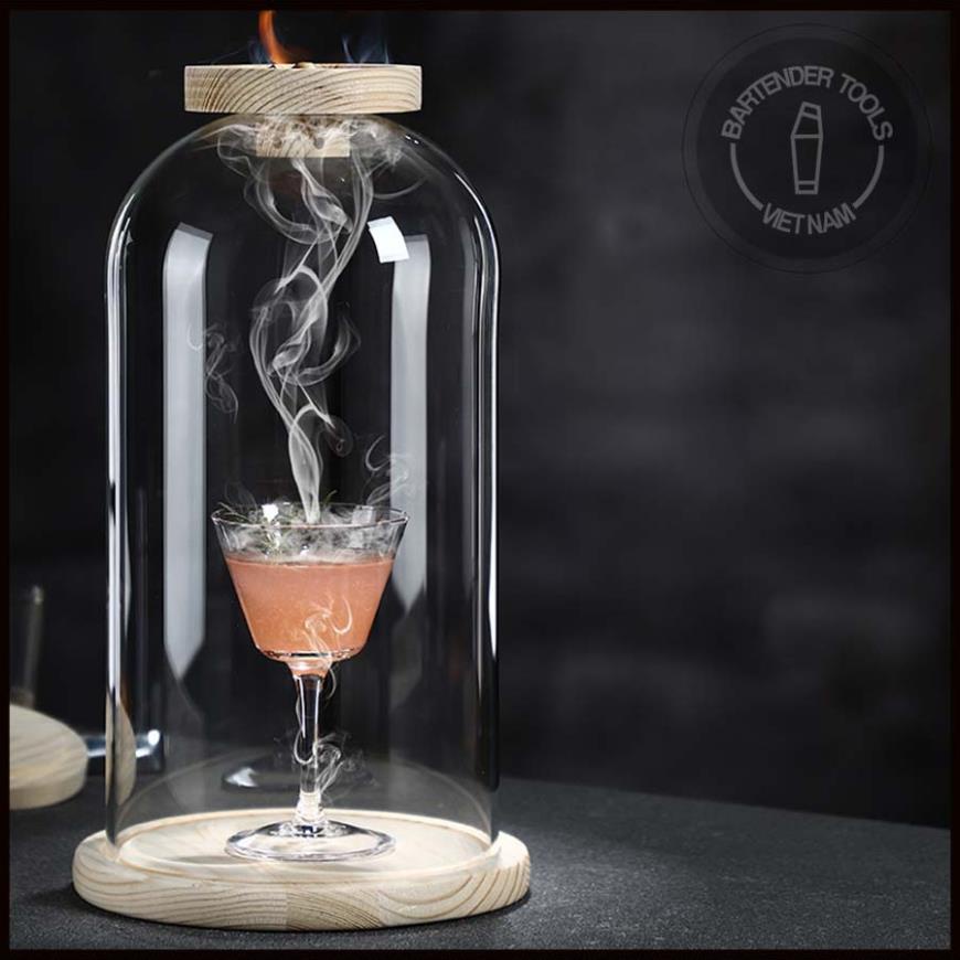 Bộ lồng thủy tinh tạo khói thủ công cho ly cocktail (BG42)