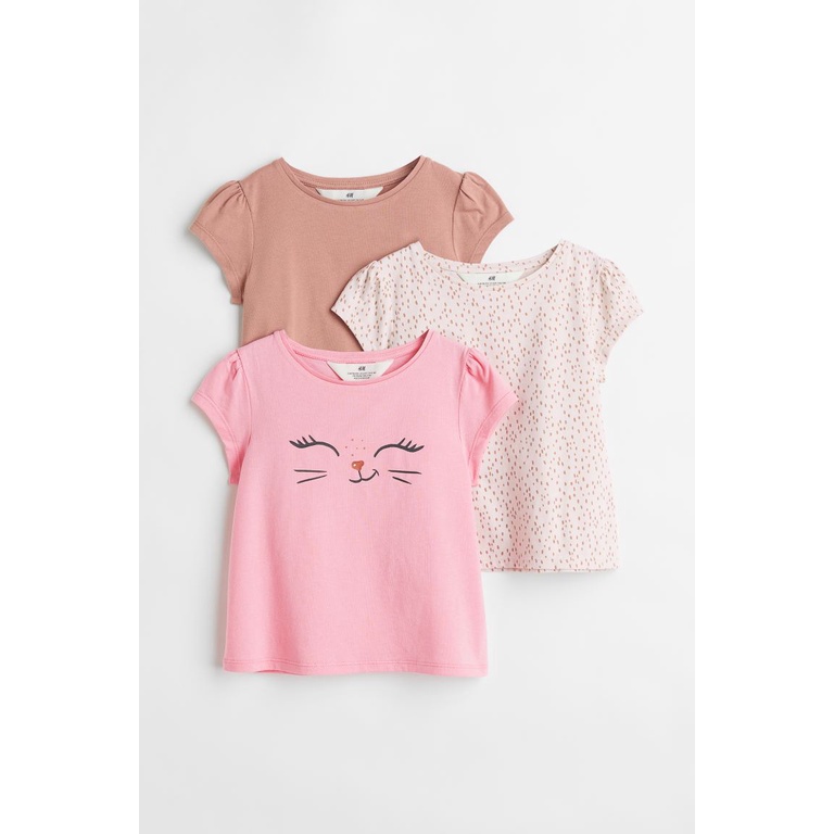 Set 3 áo phông hồng mèo 0922915007 HM H&M_authentic JP
