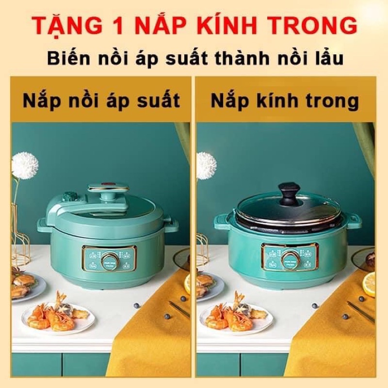 Nồi Áp Suất Đa Năng VenKo 4 lít👉Nấu cơm⚡️Hầm⚡️Nấu⚡️Chiên⚡️Xào