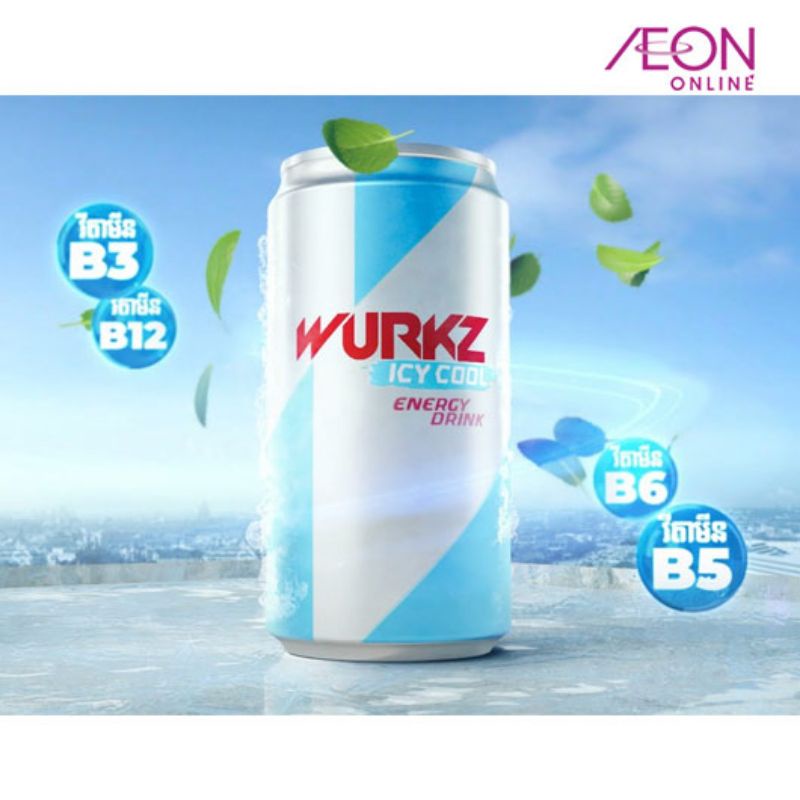 24lon Nước tăng lực Wurkz - 250ml xanh