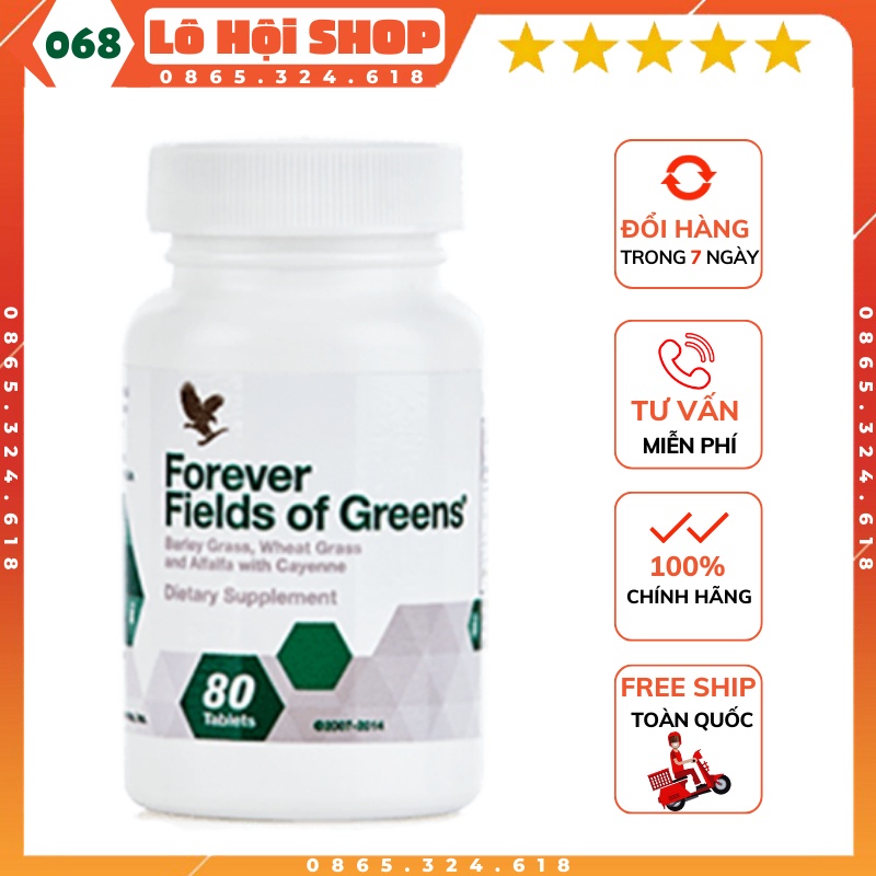 Viên Bổ sung Rau Xanh Forever Fields of Green | viên rau xanh 068 flp Lô Hội