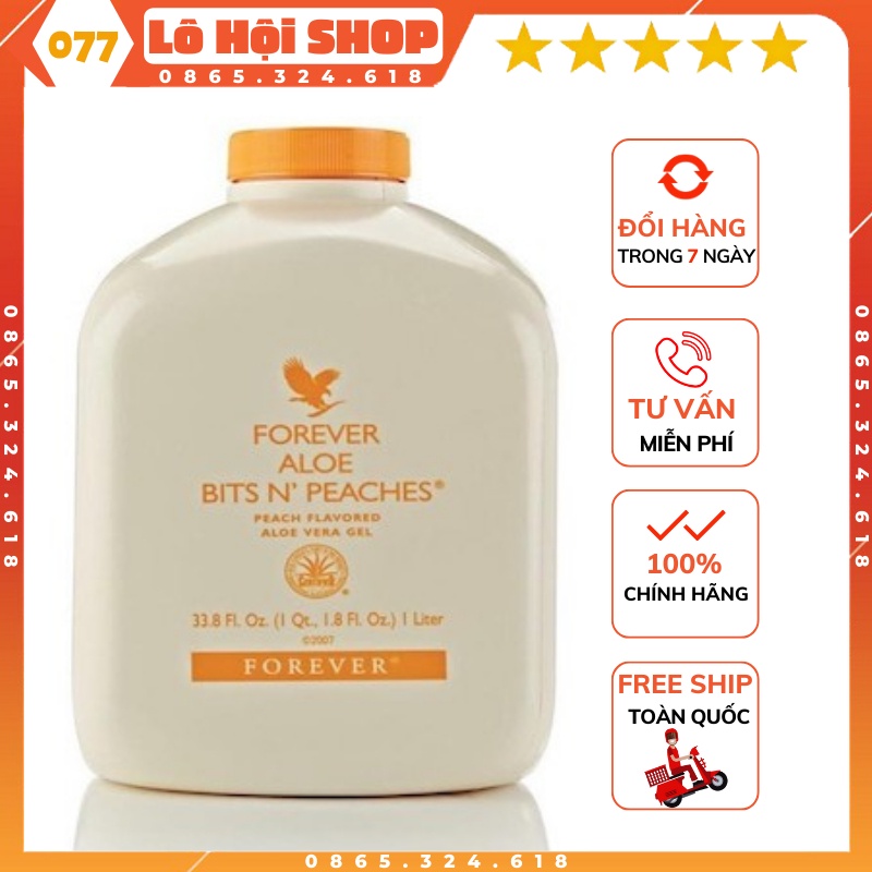 Nước dinh dưỡng Lô Hội, Nước Ép Quả Đào Aloe Bits N' Peaches 077Flp 1 lít