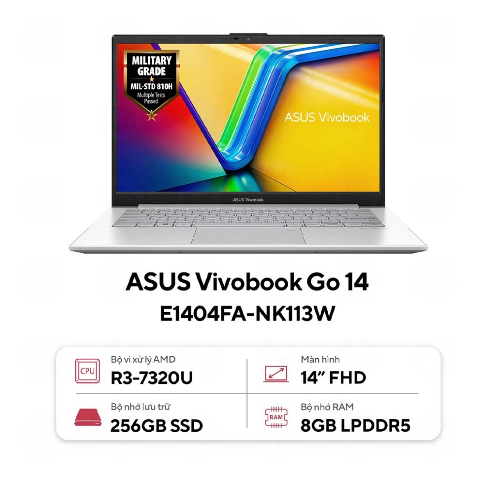 Laptop Asus Vivobook Go 14 E1404FA-NK113W (AMD Ryzen 3 7320U )