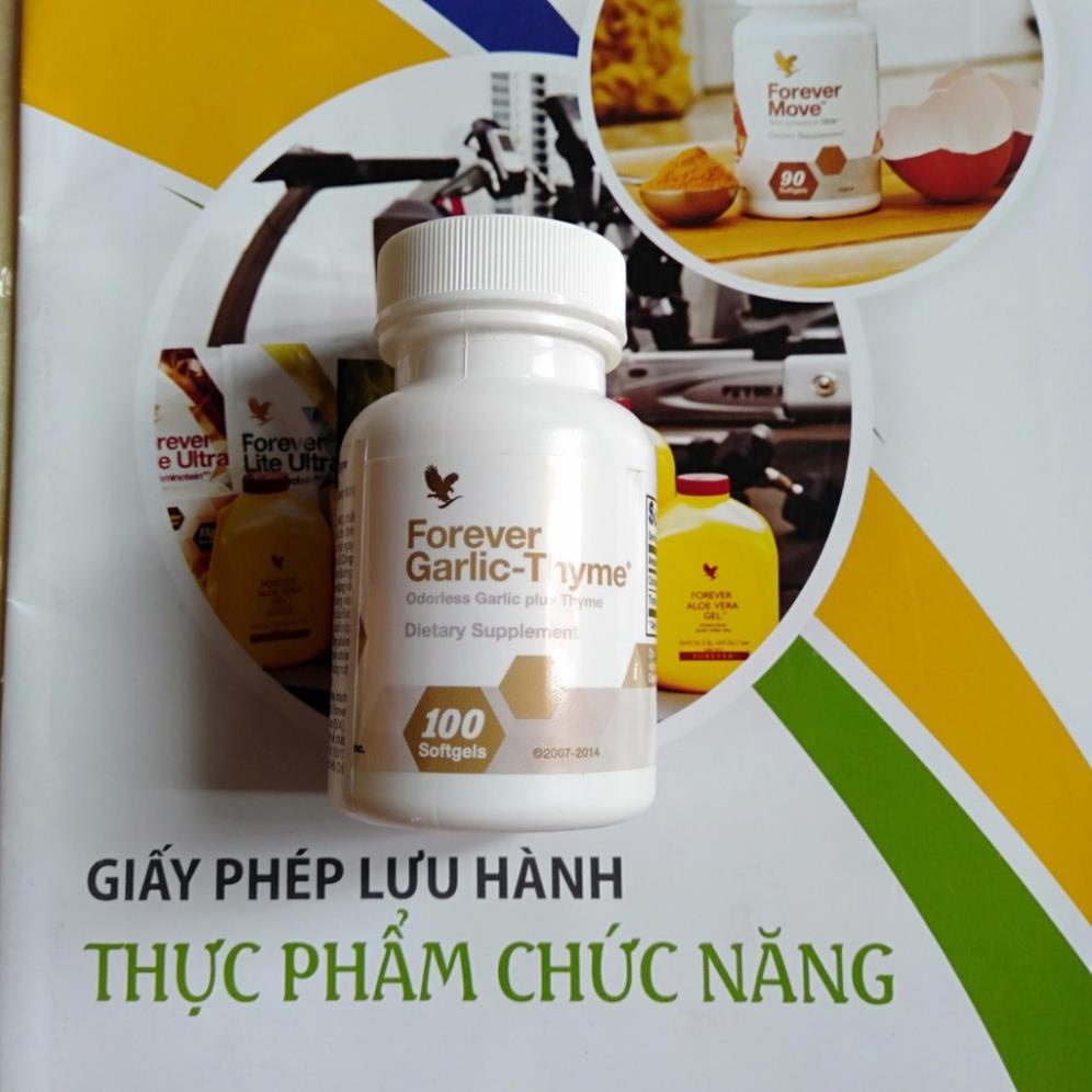 [CHÍNH HÃNG] Viên Tỏi Forever Garlic Thyme #065Flp. 100viên/lọ. |Tỏi Hỗ Trợ Cảm Cúm, Nấm