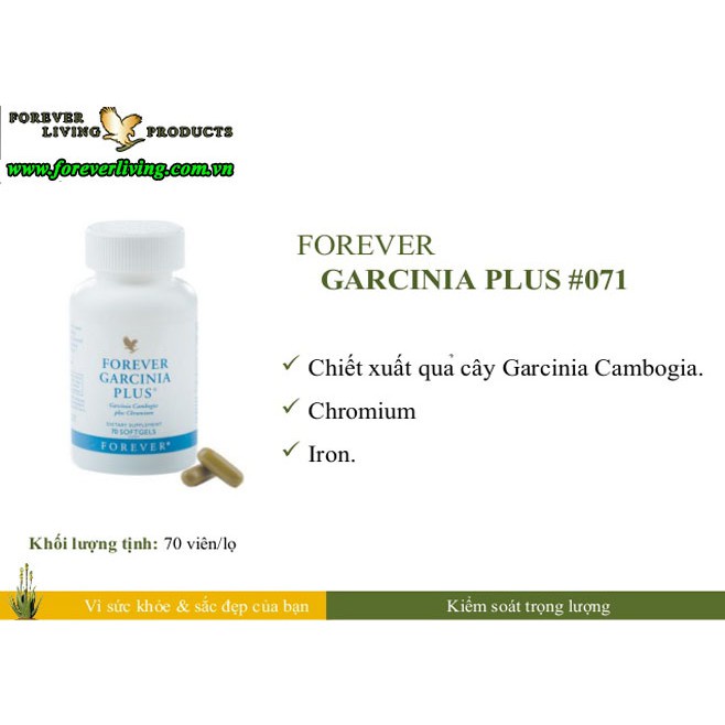 [CHÍNH HÃNG] VIÊN GIẢM CÂN Forever Garcinia Plus #071flp. 70 viên/lọ.