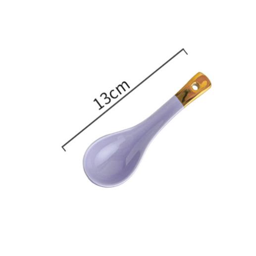 HÀNG CÓ SẴN Thìa sứ trắng viền vàng, thìa súp. Muỗng ăn cơm bằng sứ