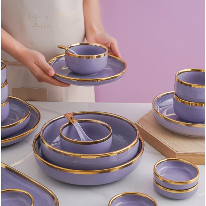 HÀNG CÓ SẴN chén đĩa màu tím BÁN LẺ. bộ bát đĩa màu tím bán lẻ các món trong set.