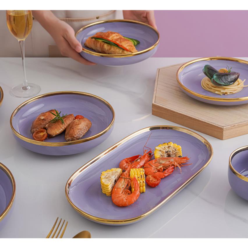 HÀNG CÓ SẴN chén đĩa màu tím BÁN LẺ. bộ bát đĩa màu tím bán lẻ các món trong set.