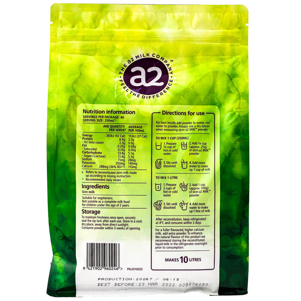 Sữa bột tách kem giàu canxi milk power protein a2 gói 1kg Healthy Care Quatangme1