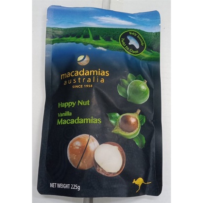 Hạt maca nguyên vỏ Úc happy nut vị vanilla macadamias 225g Healthy Care Quatangme1