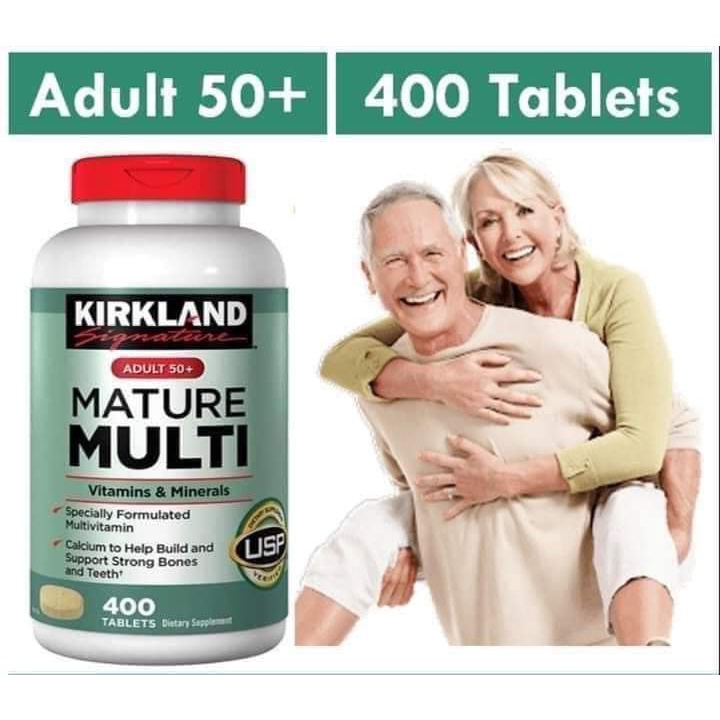 Viên uống Vitamin tổng hợp Kirkland Mature Multi Adult 50 plus Hộp 400 viên  quatangme
