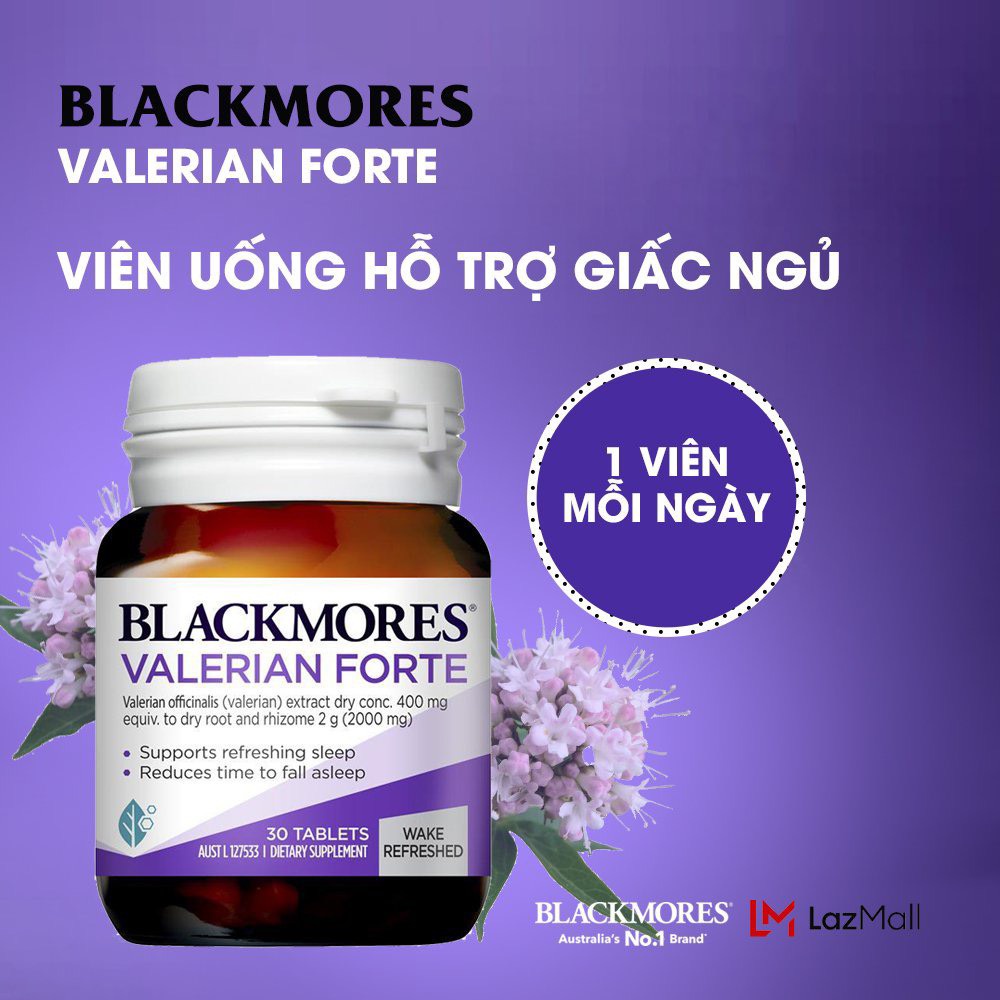 Viên uống hỗ trợ giấc ngủ ngon, giảm căng thẳng blackmores valerian forte, hộp 30 viên Healthy care