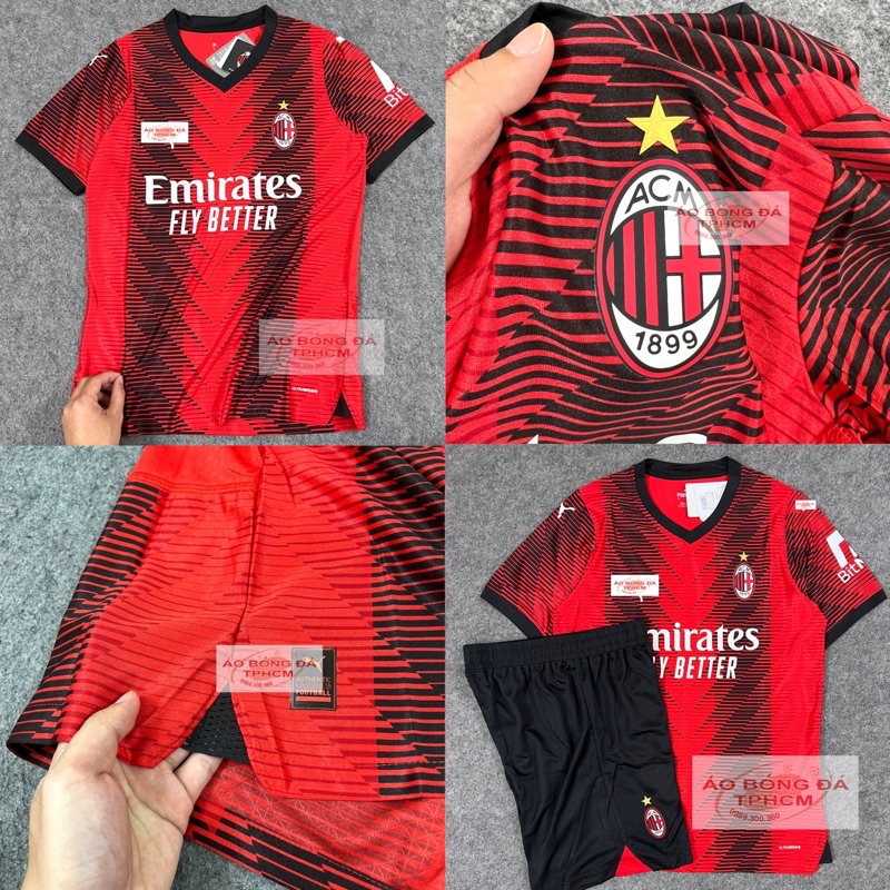 AC.MlLAN.mùa23/24-Áo Bóng Đá bản PLAYER hàng Thái cao cấp-AC sọc 23/24