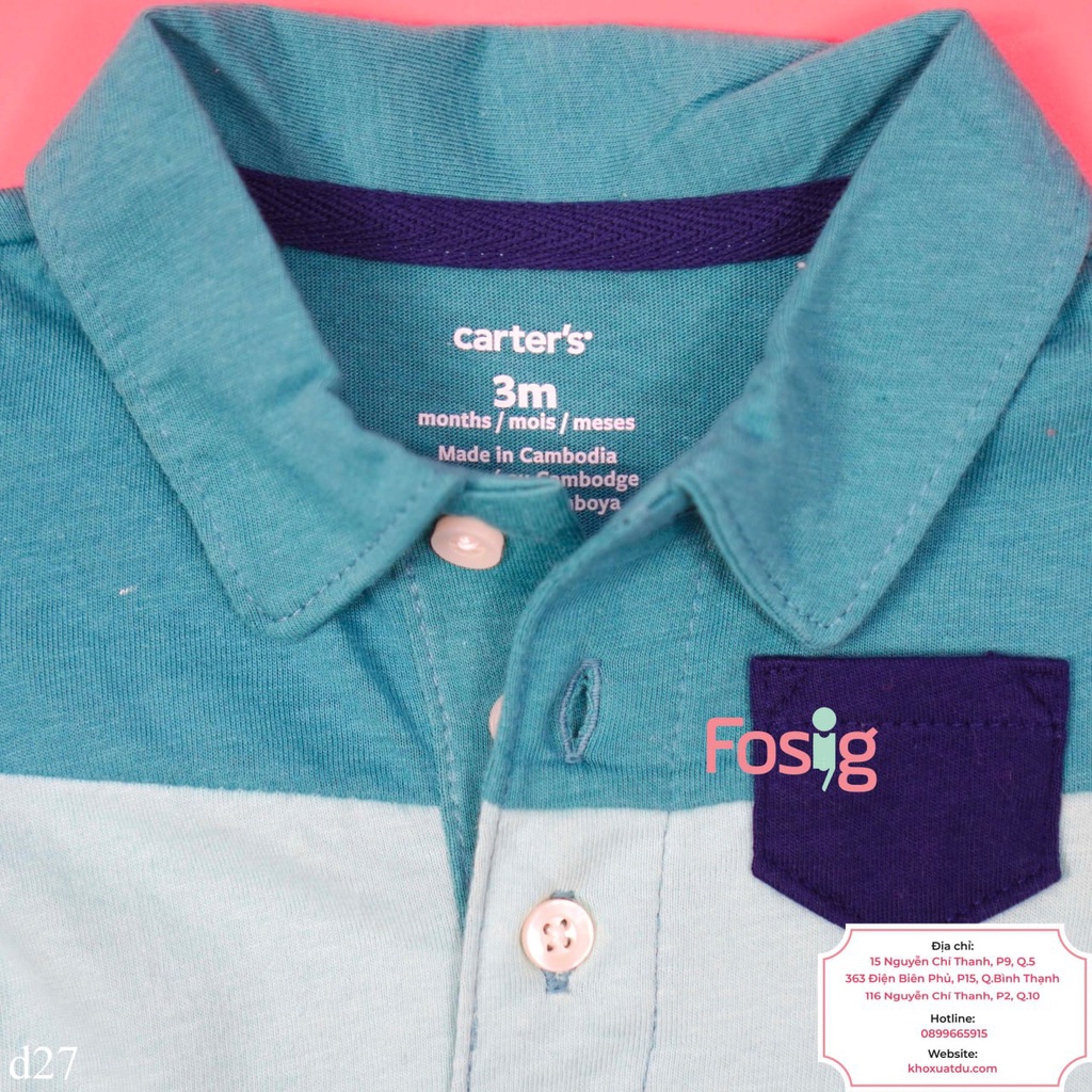 Bodysuit Tay Ngắn Bé Trai Cter50 - Xanh Ngọc