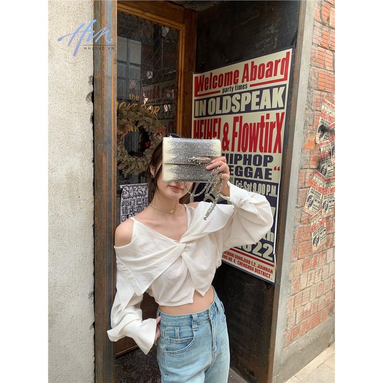 Áo Kiểu Trễ Vai Thiết Kế Ngọt Ngào Thời Trang Cho Nữ