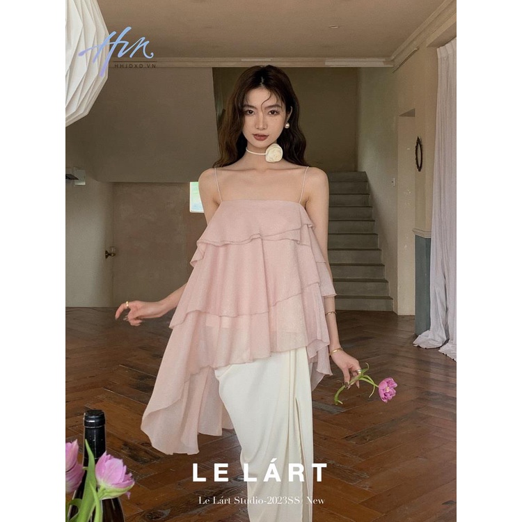 Áo Voan Hai Dây Nhún Bèo Cao Cấp Thời Trang Phong Cách Hàn Quốc Cho Nữ