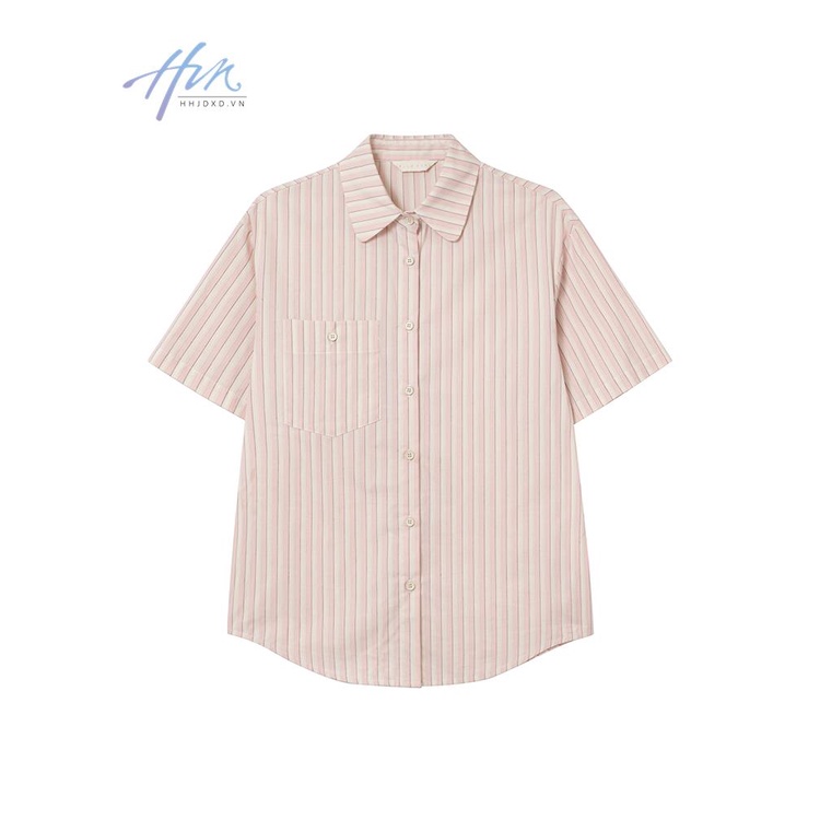 Áo Sơ Mi Ngắn Tay Dáng Rộng Họa Tiết Kẻ Sọc Thời Trang Mùa Hè 2023 Mới Cho Nữ