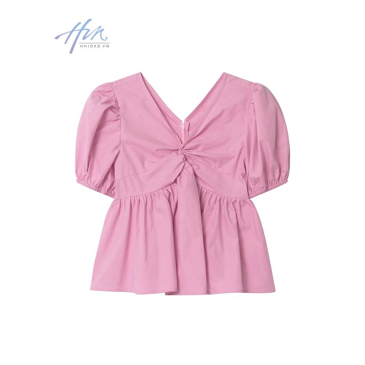 Áo Sơ Mi Tay Ngắn Phồng Cổ Chữ V Dáng Rộng Thời Trang Mùa Hè 2023 Phong Cách Mới Dành Cho Bạn Nữ
