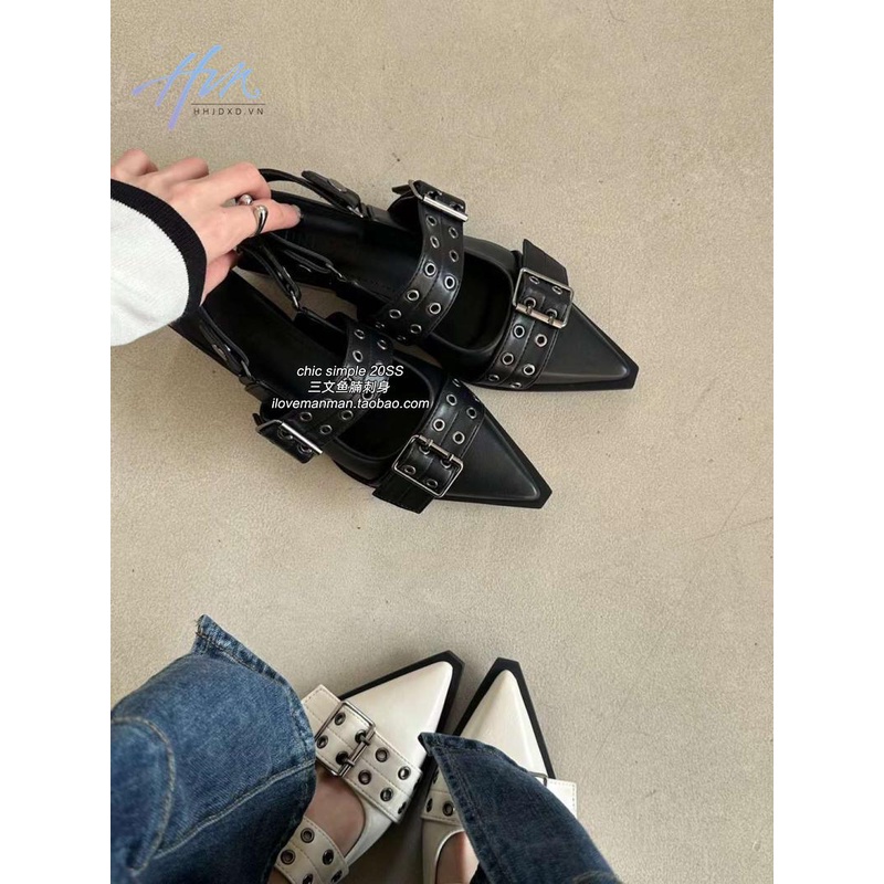 Sandal Mũi Nhọn Thiết Kế Mới Thời Trang Theo Phong Cách Retro